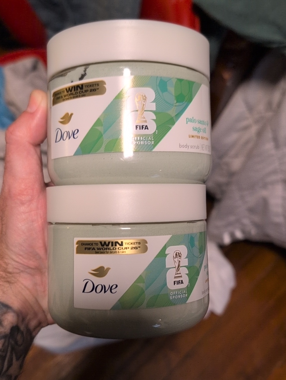 Dove Body Scrub - Sage & Mint Green Duo